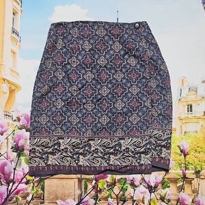 Talbots Petites Patterend Lined Wrap Pencil Skirt Size 4